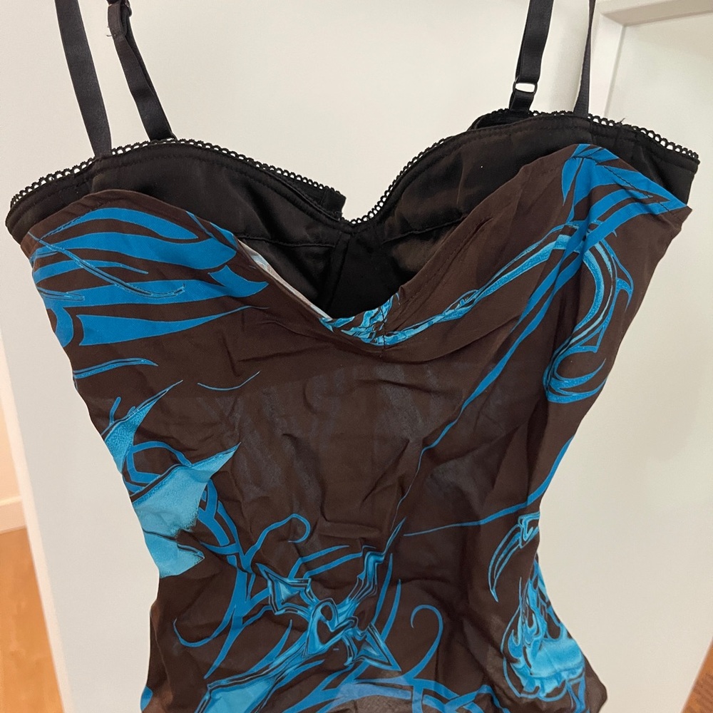 Miaou Black and Blue Corset Top whole new